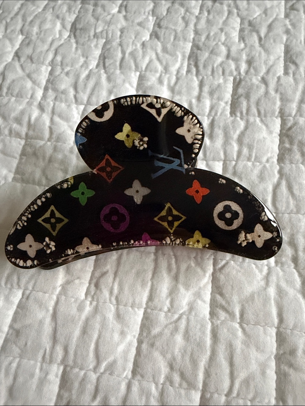 Black Multicolor Hair Claw Clip